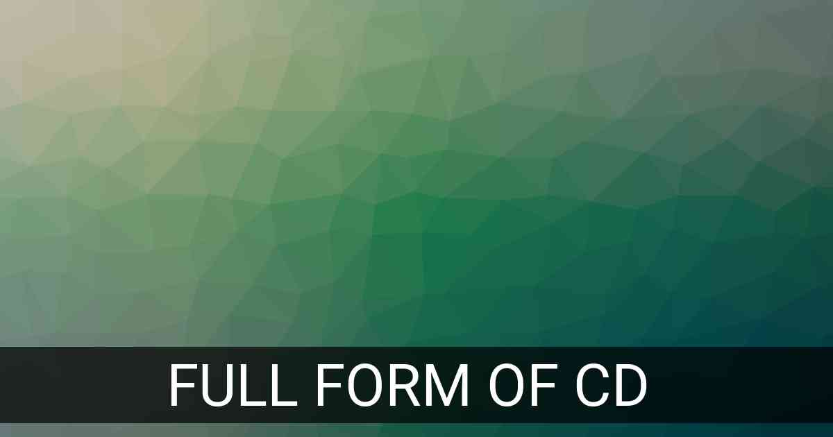 Full Form of CD in Computer