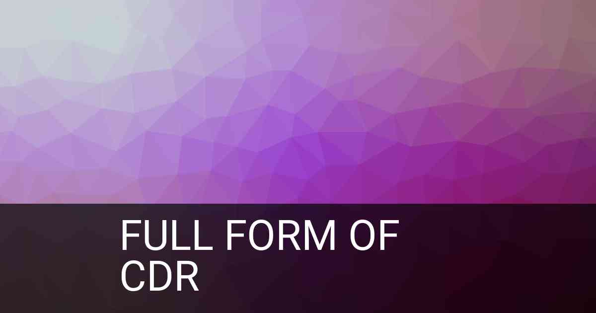 Full Form of CDR in Banking