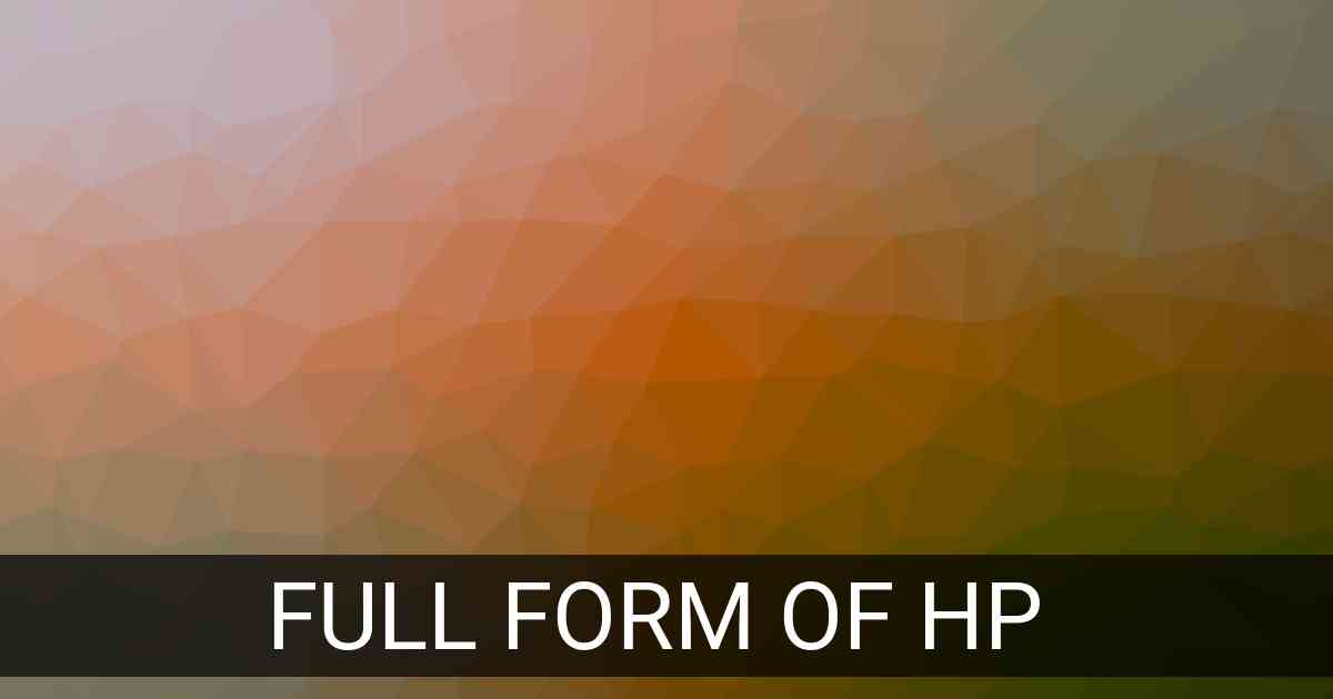 Full Form of HP in Organization