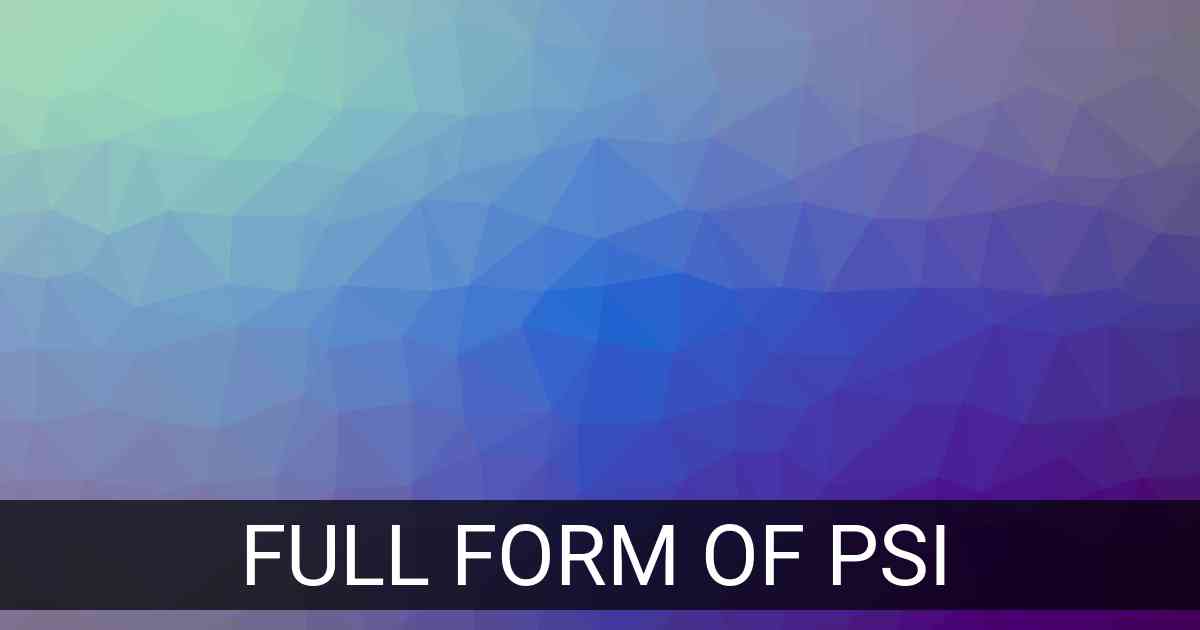 Full Form of PSI in Police