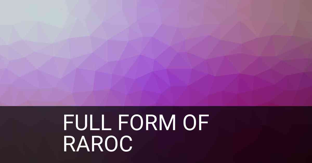Full Form of RAROC in Banking