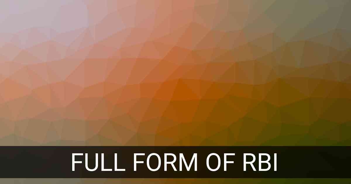 Full Form of RBI in Business