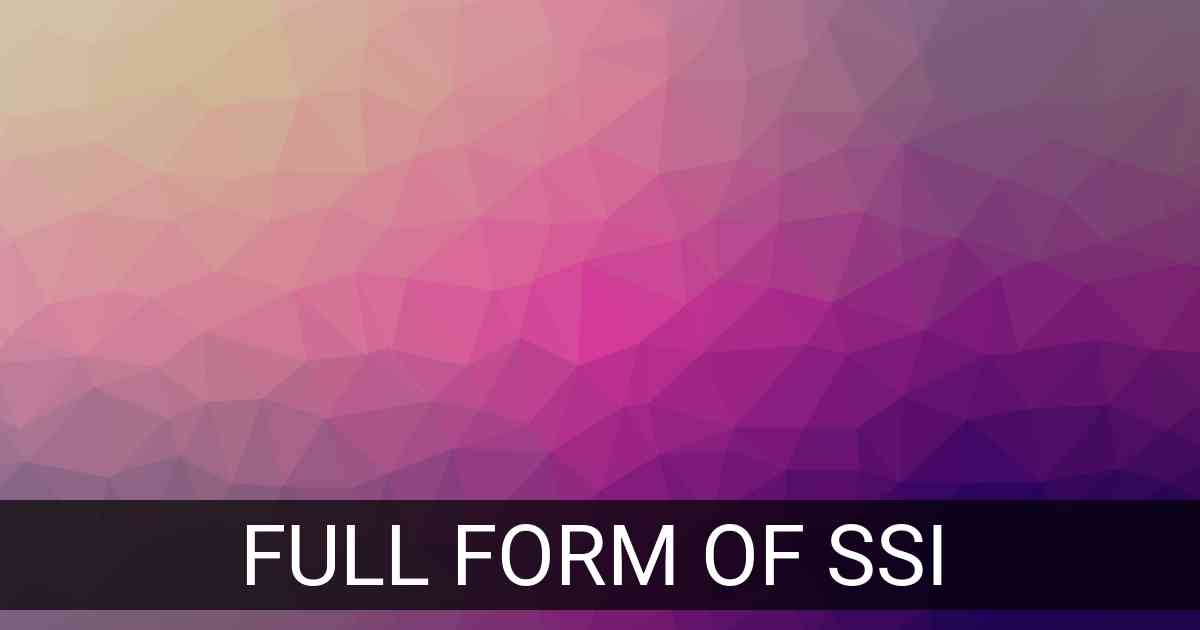 Full Form of SSI in Banking