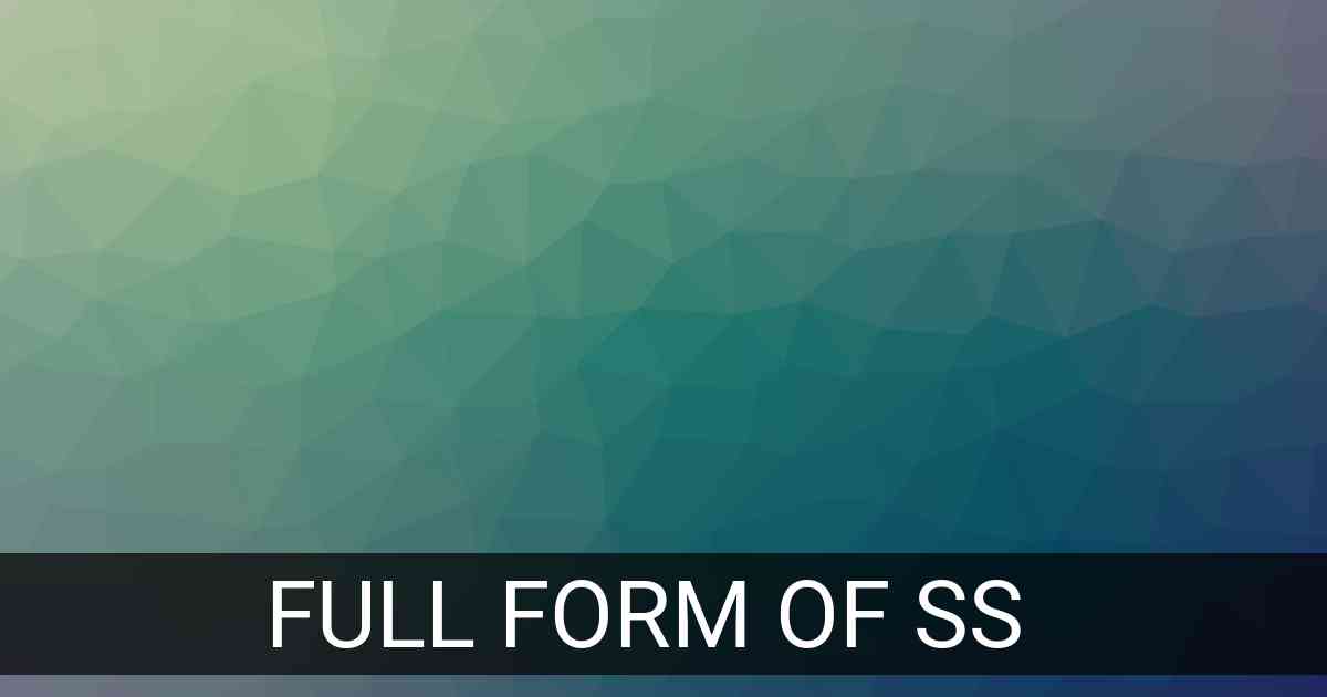 Full Form of ss in Social Media